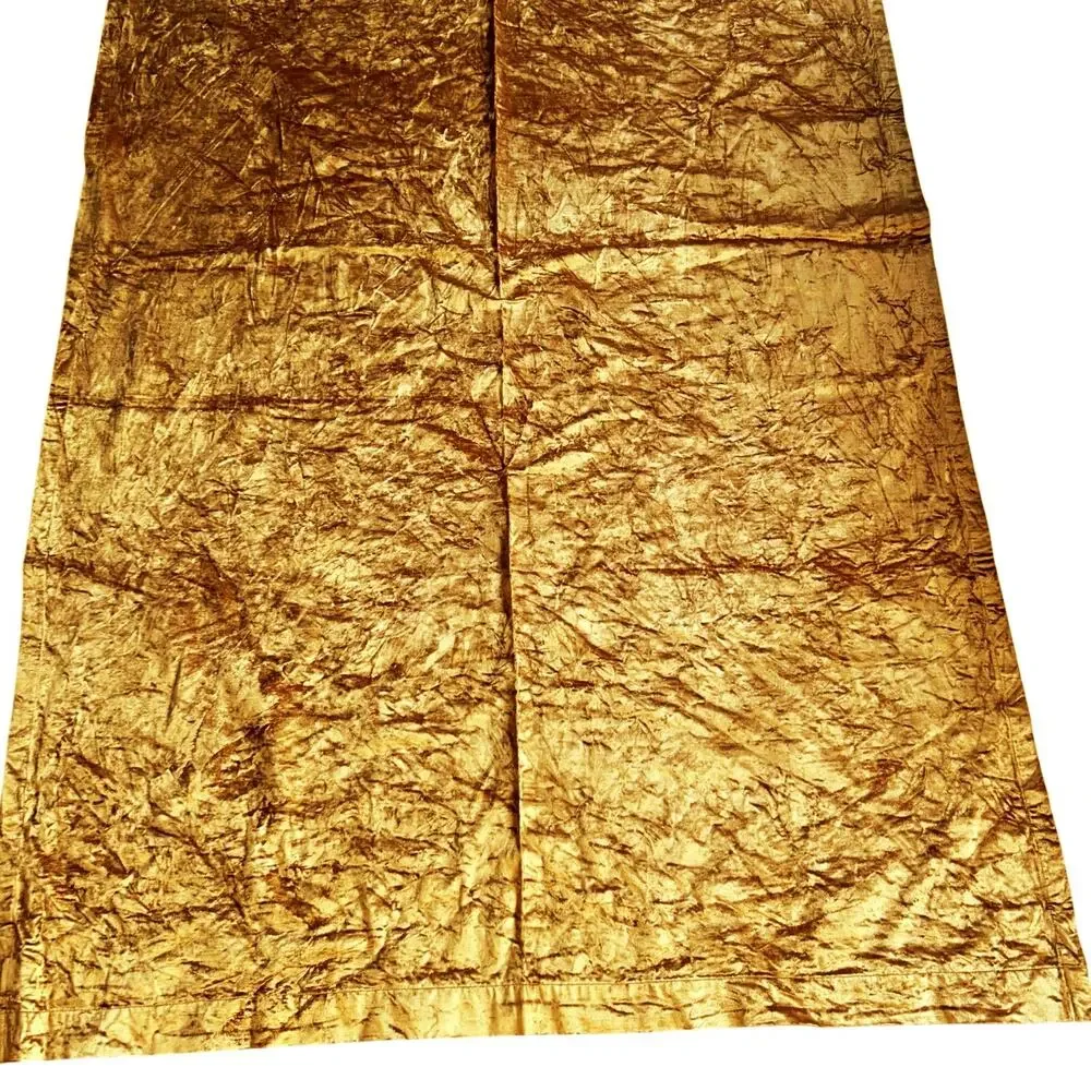 2 panels West Elm Gold Velvet Blackout Curtains 48x84”